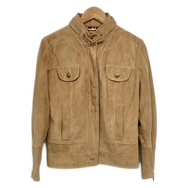Dolce & Gabbana Rider's Jacket Beige Suede 46 in Beige Suede from The Reluxe