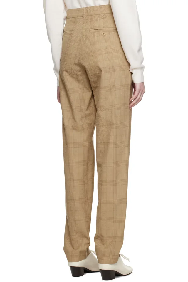 LEMAIRE Brown Loose Suit Trousers, photo 3 of 3 from SSENSE