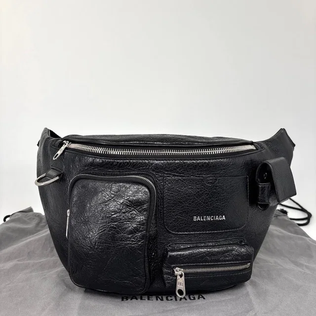 Balenciaga Supervisi Belt Bag Black in Black Leather from The Reluxe