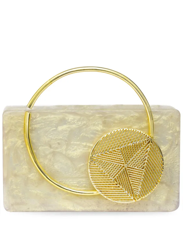Tiramisu Circular Abstract Minaudiere Box Clutch, image 1 of 1 from Rue La La