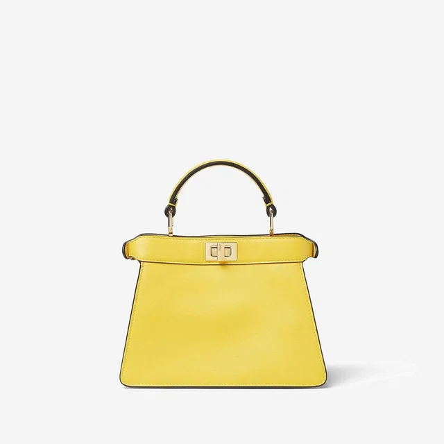 Fendi Ginestra Top Handle Bag — Yellow Calf Leather in Yellow Calfskin from HEWI