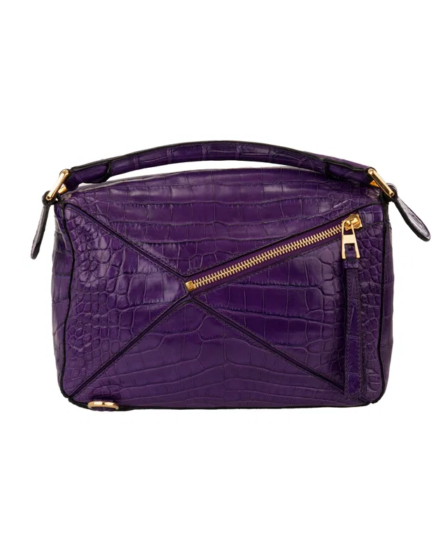 Loewe Puzzle Bag Croc Medium with GHW in Crocodile from Luxury Promise