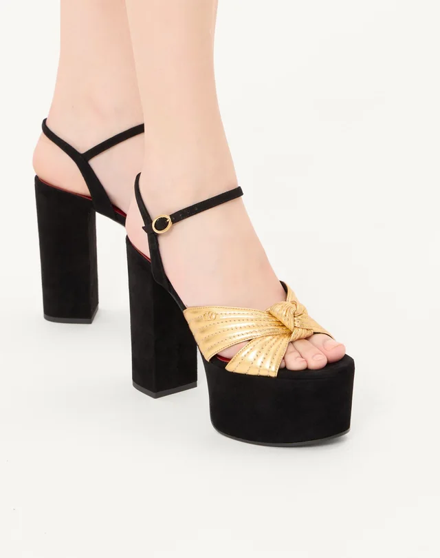 Valentino Crasher Suede Platform Sandal 125mm, photo 3 of 6 from SENSER