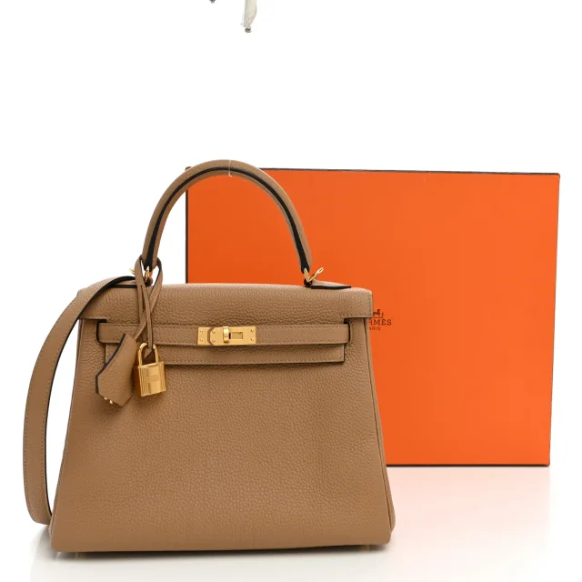 Hermès Togo Kelly Retourne 25 Chai in Togo leather from FASHIONPHILE, photo 12 of 12