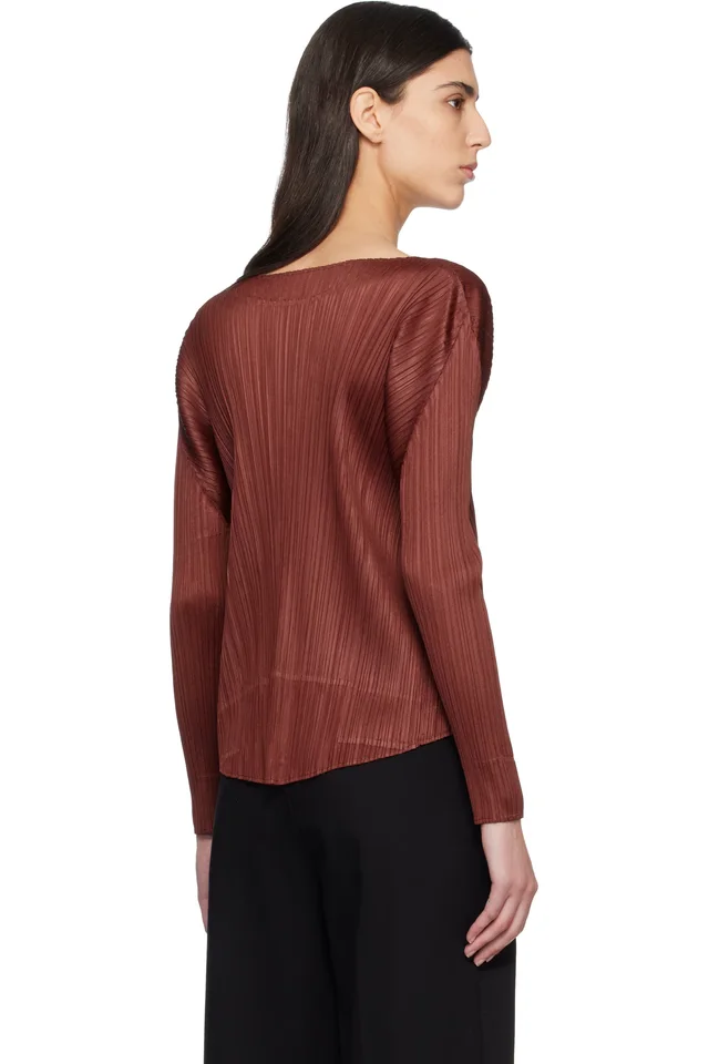 PLEATS PLEASE ISSEY MIYAKE Burgundy Monthly Colors October Top, photo 3 of 4 from SSENSE