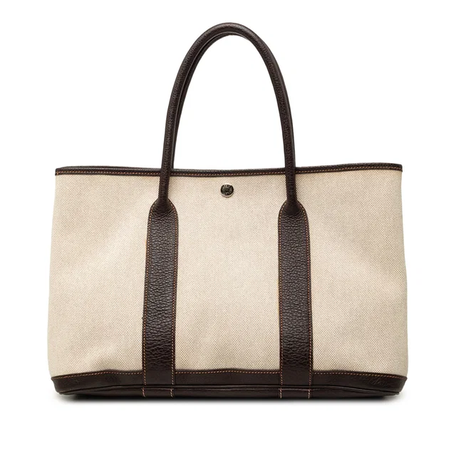 Beige Hermès Toile and Negonda Garden Party 36 Tote Bag in Beige Canvas from Designer Revival