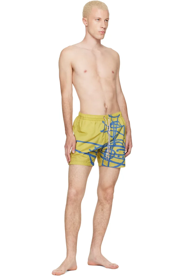 Vivienne Westwood Yellow Surf Boxer Swim Shorts, photo 4 of 4 from SSENSE