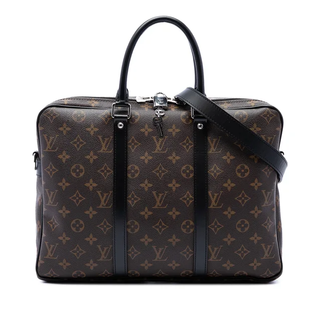 Brown Louis Vuitton Monogram Macassar Porte Documents Voyage GM Business Bag in Brown Coated canvas from Designer Revival, photo 1 of 1