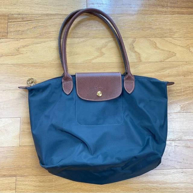 Longchamp Gray And Brown Le Pliage Tote from Poshmark