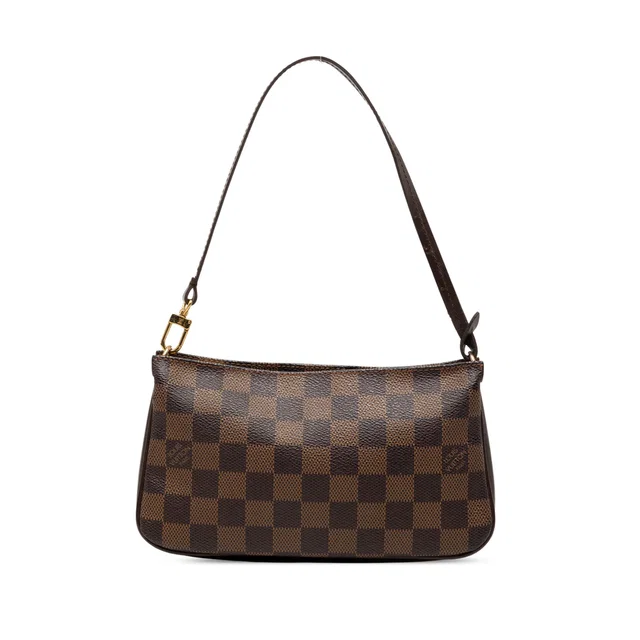 Brown Louis Vuitton Damier Ebene Navona Shoulder Bag in Brown Canvas from Designer Revival