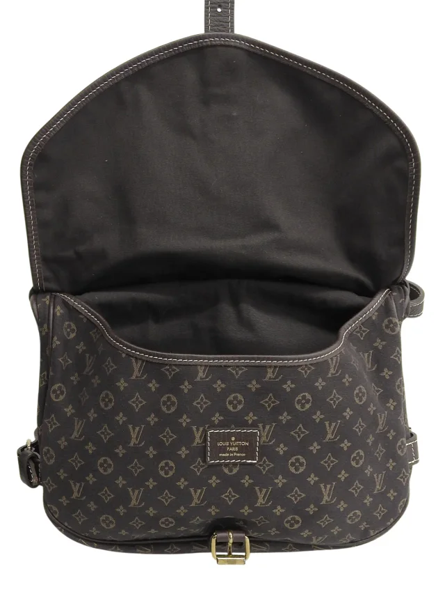Louis Vuitton 2009 Monogram Mini Lin Saumur Ebène in Brown Coated canvas from VINTAGE QOO TOKYO, photo 9 of 10