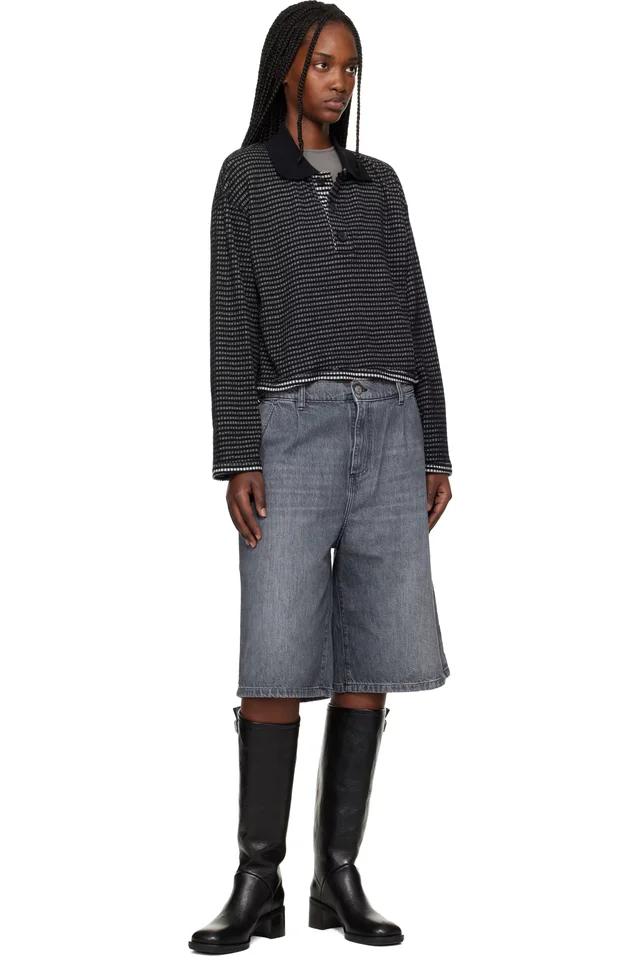 mfpen Black Cropped LS Polo, photo 4 of 4 from SSENSE