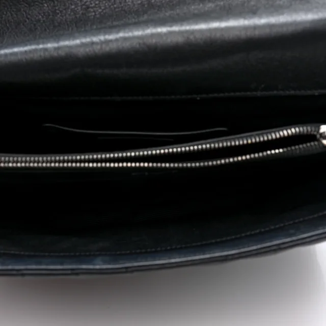 Saint Laurent Sheepskin Matelasse Chevron Monogram Large College Satchel Black Tulip in Black Leather from FASHIONPHILE, photo 5 of 9