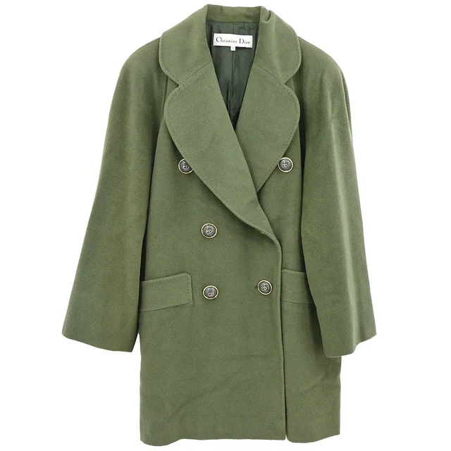 Dior Coat Green #36-38 in Green Wool from AMORE Vintage Tokyo