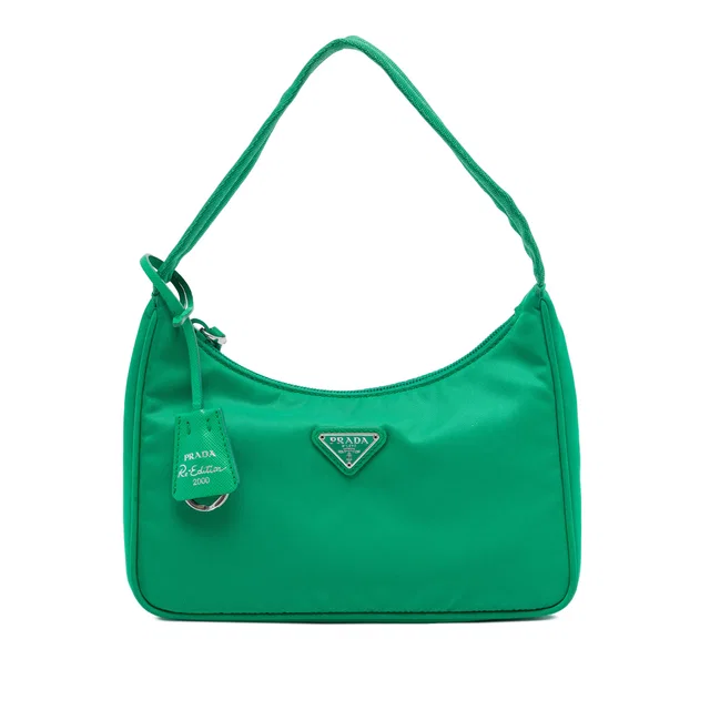Green Prada Mini Tessuto Re Edition 2000 Shoulder Bag in Green Nylon from Designer Revival