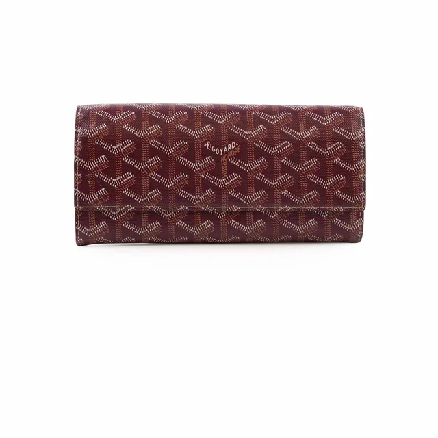 Goyard Varenne Burgundy Long Wallet in Burgundy Canvas from The Purse Affair