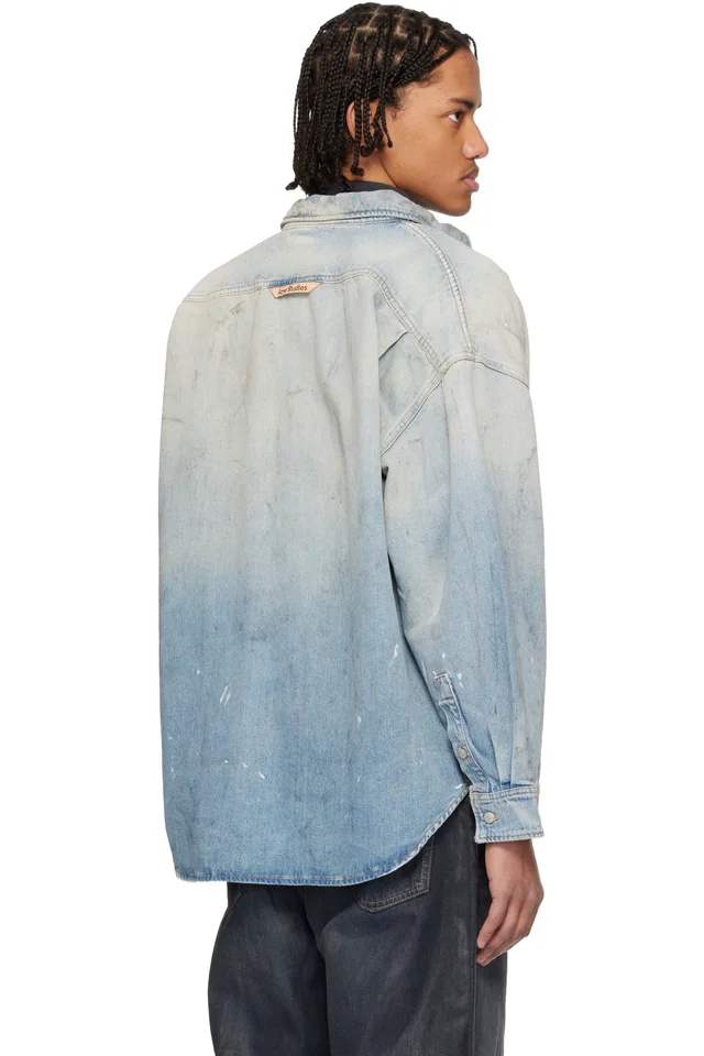 Acne Studios Blue Faded Denim Shirt, photo 3 of 4 from SSENSE