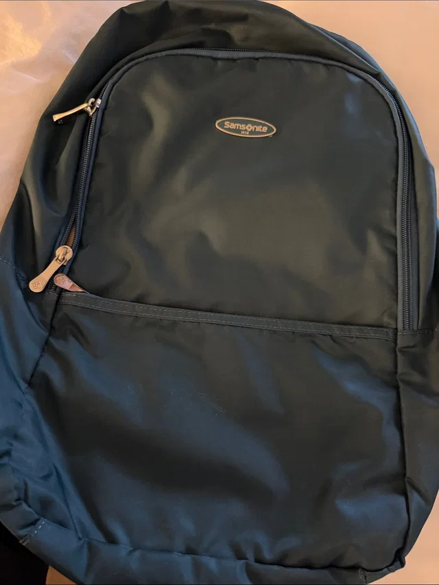 Samsonite Black Nylon Men's Backpack With Silver Zippers in gray|black|silver Nylon from Poshmark