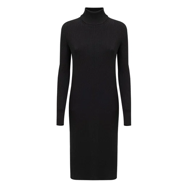 Bottega Veneta Black Wool Long Dress in Black Wool from HEWI