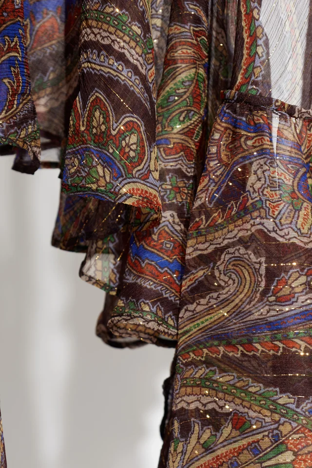 Etro silk long dress with ruffles and Paisley motif, photo 4 of 4 from SENSER