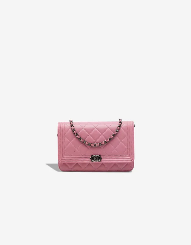 Chanel Boy Wallet On Chain Lamb Pink in Pink Lambskin from SACLÀB