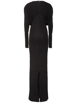 16arlington Long dress with draped sleeves in 100% Viscose, photo 5 of 5 from LUISAVIAROMA