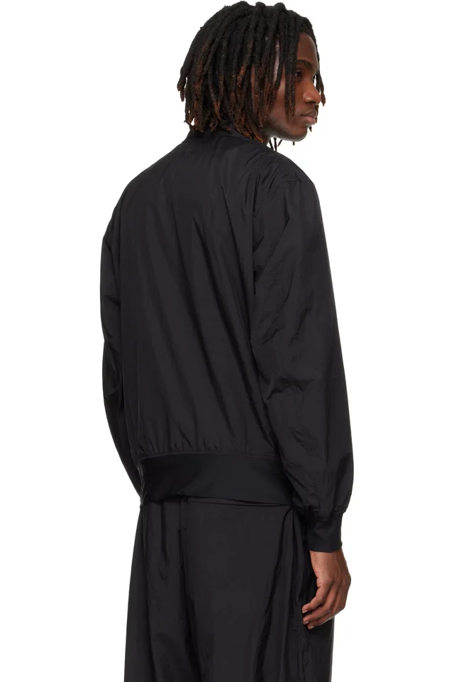 Y-3 Black Collegiate Bomber Jacket, photo 3 of 4 from SSENSE