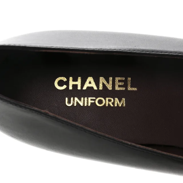 Chanel Cap Toe Ballerina Flats 38.5 Black in Black Lambskin from FASHIONPHILE, photo 8 of 10