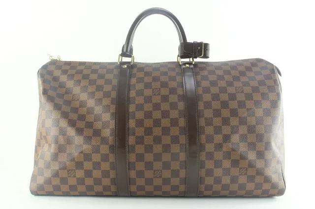 Louis Vuitton Damier Ebene Keepall 55 in Brown Leather from Bagriculture
