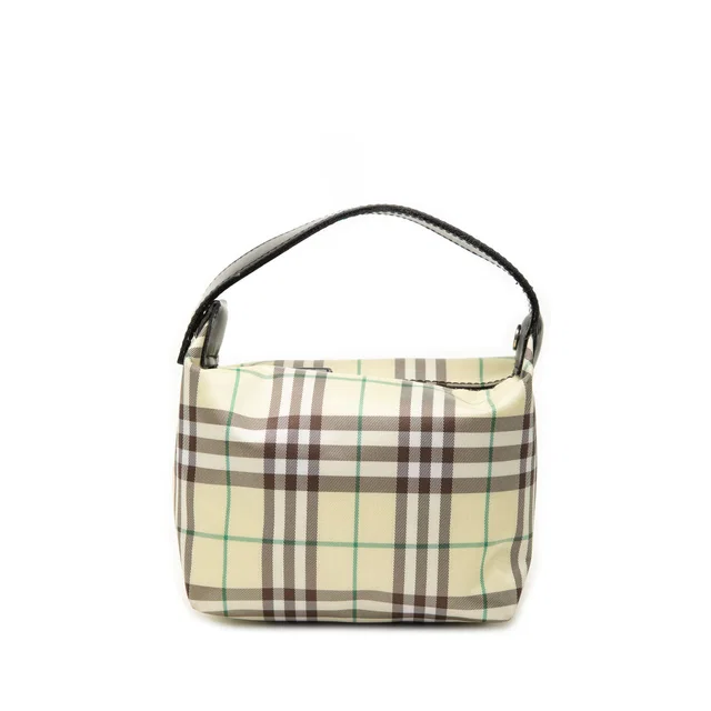 Yellow Burberry Mini House Check Canvas Handbag in Yellow Canvas from Designer Revival