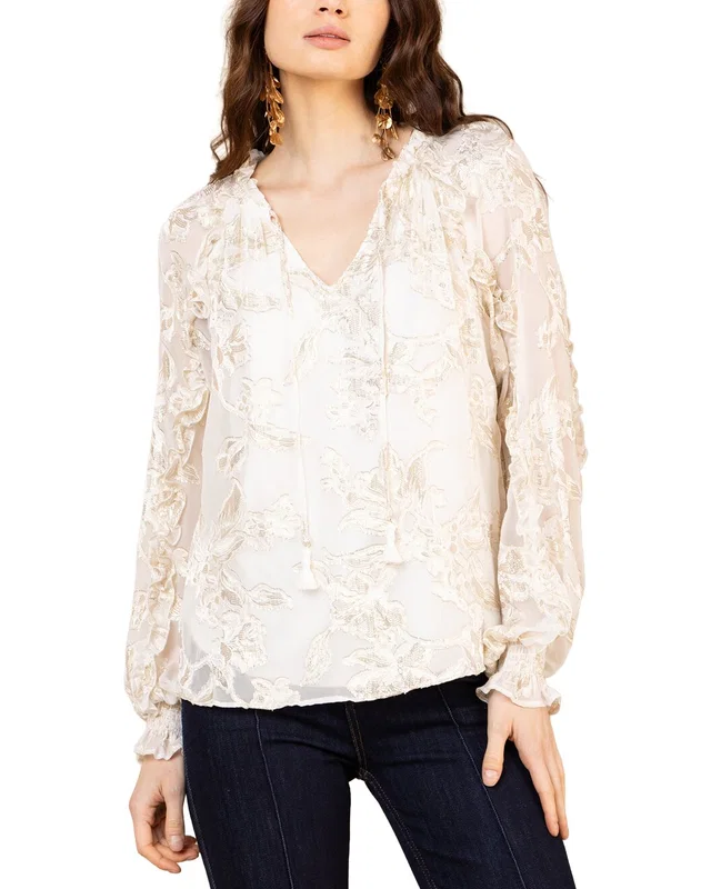 Hale Bob Long Sleeve Robin Silk-Blend Blouse, image 1 of 1 from Rue La La