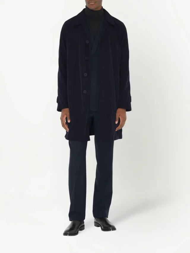 Burberry single-breasted logo patch coat, photo 2 of 2 from FARFETCH