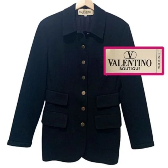 90s Vintage Valentino Boutique Italy Black Coat Old Money Quiet Luxury Timeless in black Cashmere from Poshmark