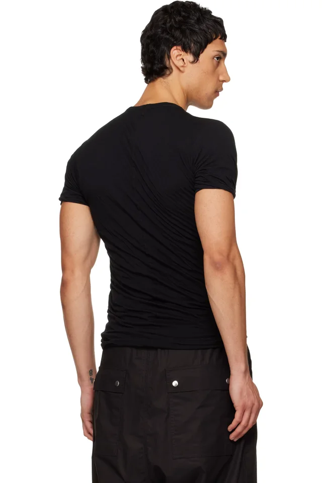 Rick Owens Black Temple Double T-shirt, photo 3 of 4 from SSENSE