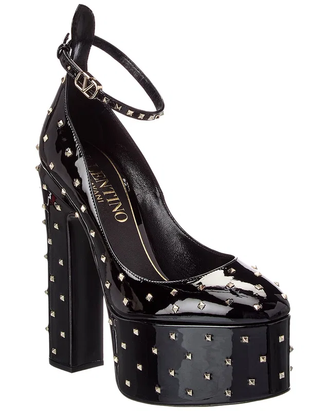 Valentino Rockstud Patent Platform Sandal, image 1 of 1 from Gilt