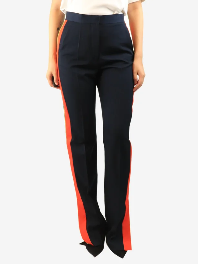 Stella McCartney Navy wool trousers - size UK 8 in Navy Wool from Sign of the Times