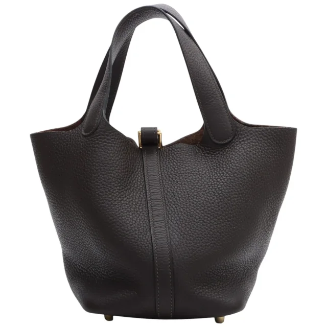 Hermès 2019 Picotin Lock PM Mocha in Clemence leather from VINTAGE QOO TOKYO, photo 2 of 9