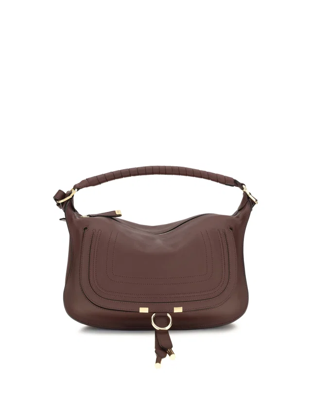 Chloé Marcie Shoulder Bag — Brown Calf Leather Bos Taurus in Brown Calfskin from HEWI