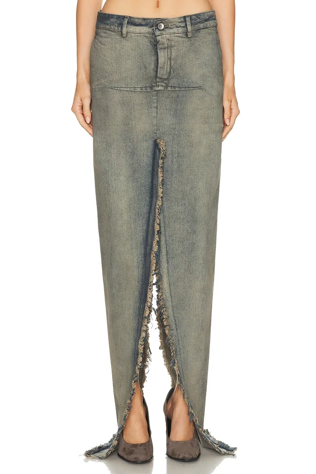 Rick Owens Denim Sliced Skirt from FWRD, photo 1 of 1