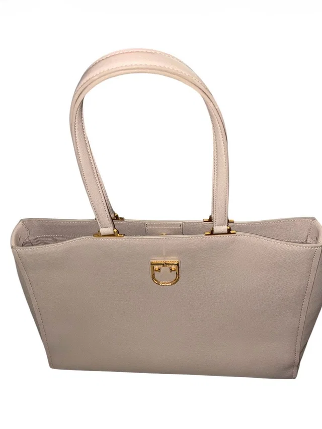 Furla Belvedere Medium Tote Bag Pink/Beige Leather With Gold Hardware in brown|neutral Leather from Poshmark