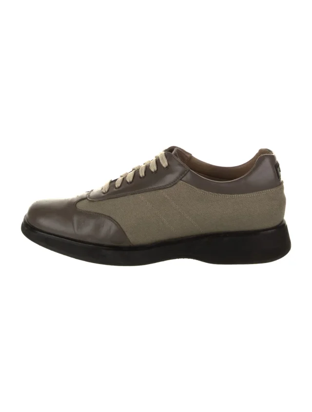 Ferragamo Canvas Oxfords in gray Canvas from The RealReal