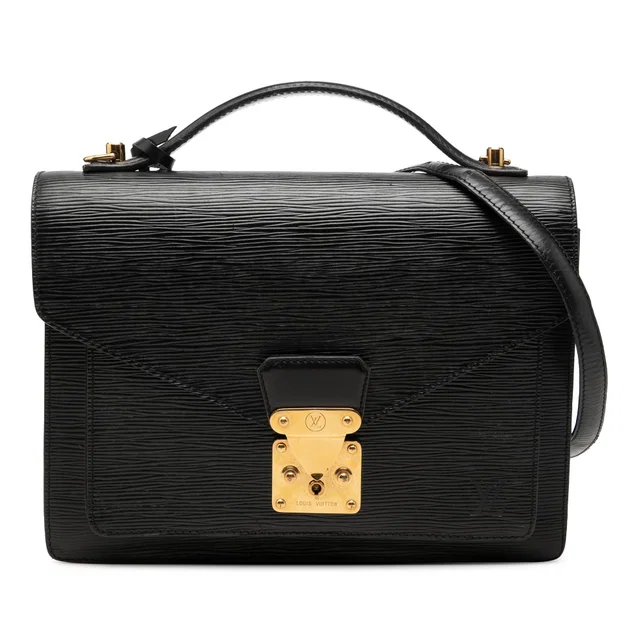 Black Louis Vuitton Epi Monceau Satchel in Black Leather from Designer Revival
