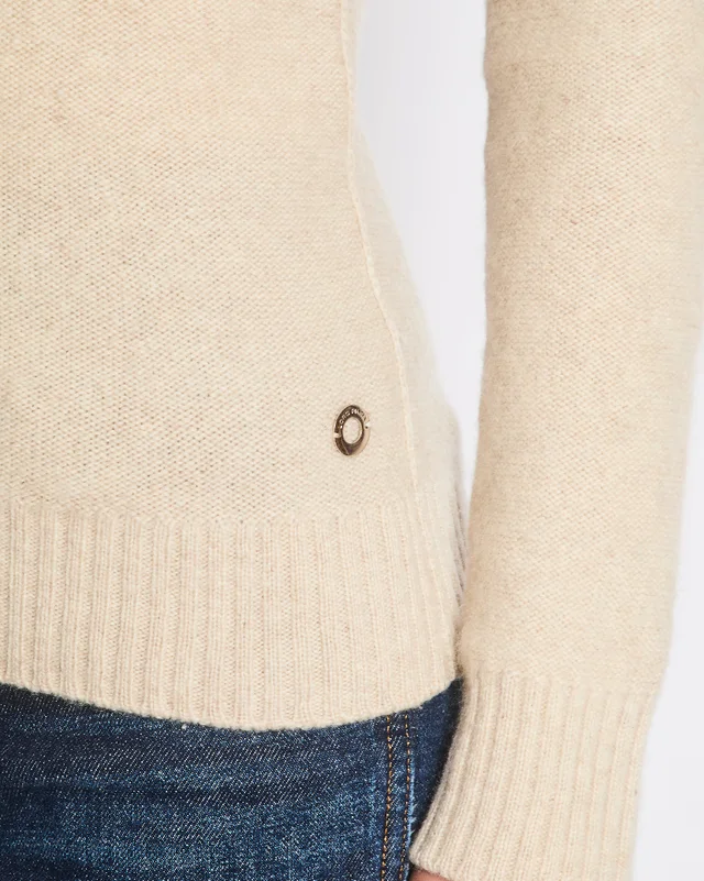 Loro Piana Beige High Neck Long Sleeve Cashmere Jumper Size IT 40 (UK 8) in Beige Cashmere from Sellier, photo 2 of 2