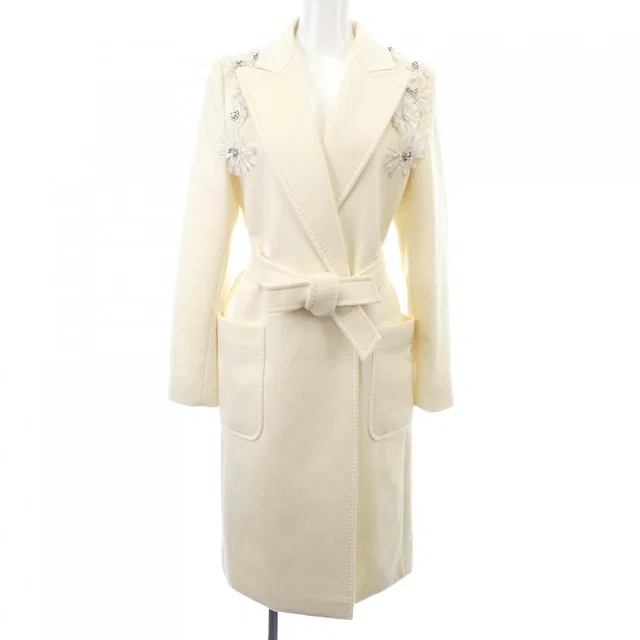 Max Mara Coat White in White Cashmere from The Reluxe