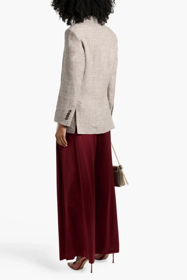 Brunello Cucinelli Tailored Linen Blazer in Mushroom, photo 3 of 4 from THE OUTNET