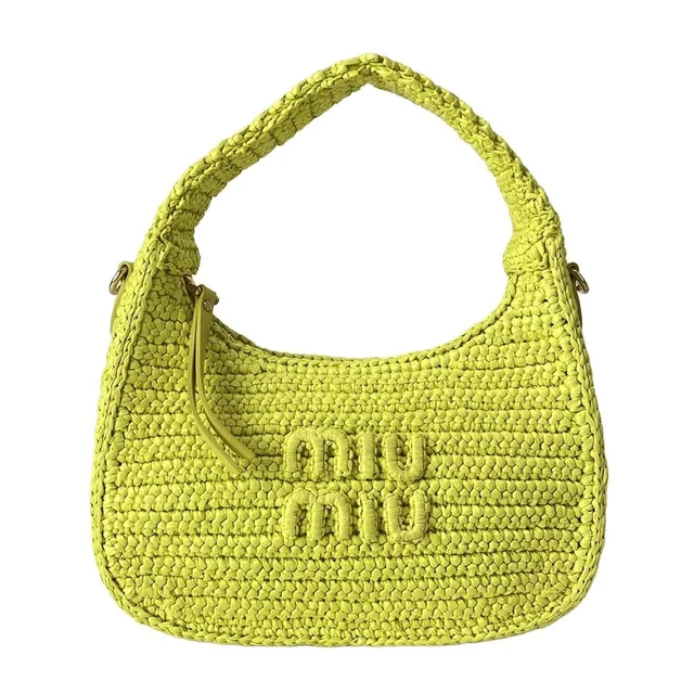 Miumiu Wonder Handbag Raffia Leather in green Raffia from Poshmark