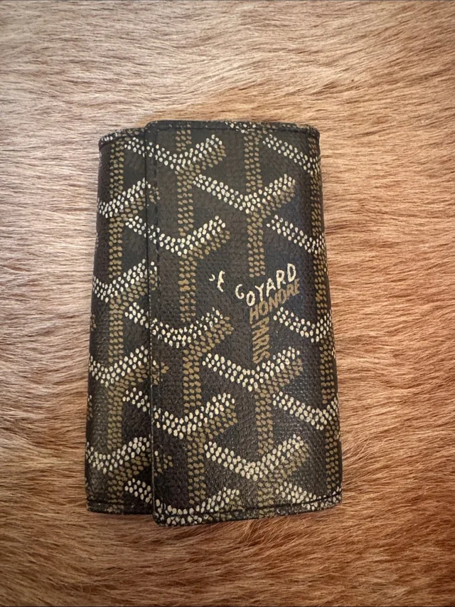 Goyard Brown & Black Goyardine Card Holder in black|brown|red from Poshmark