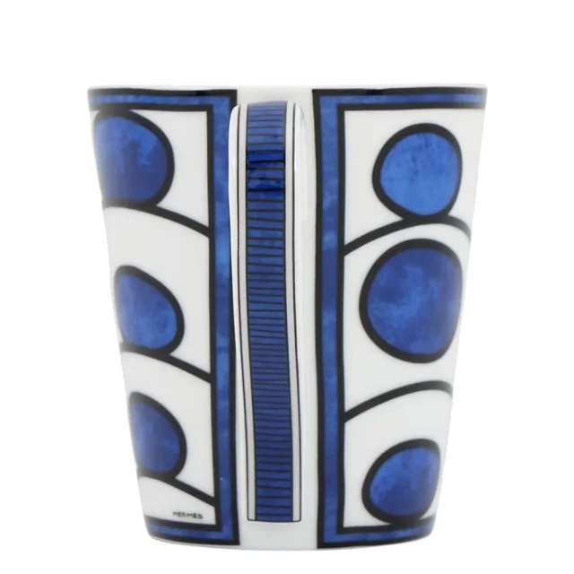 Hermès Tall Blue D'ailleurs Mug No. 1 Blue/WhiteP030138P Porcelain in Blue from GALLERY RARE, photo 2 of 12