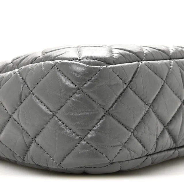 Chanel Aged Calfskin Quilted Large Reissue Camera Case Grey in Grey Calfskin from FASHIONPHILE, photo 9 of 10