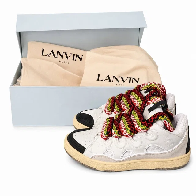 Lanvin Curb Sneakers Fw-Skdko2-Drag-A2100 White Ivory Women's 6 Eu 37 Multi Lace in white Woven leather from Poshmark